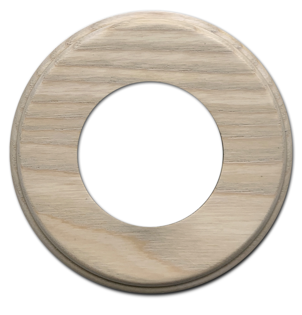 Wooden frame ARREDA with 1 round cutout. Dove gray wood.