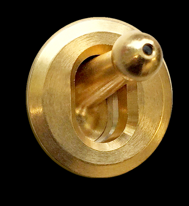 CAMBRIDGE double push-button insert with toggle lever. Brass.