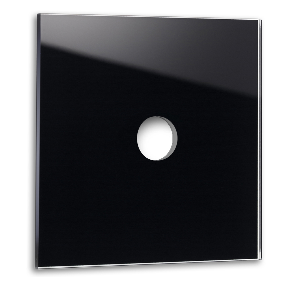 Cover for retro toggle switch CAMBRIDGE - glass optics 1-fold in black.