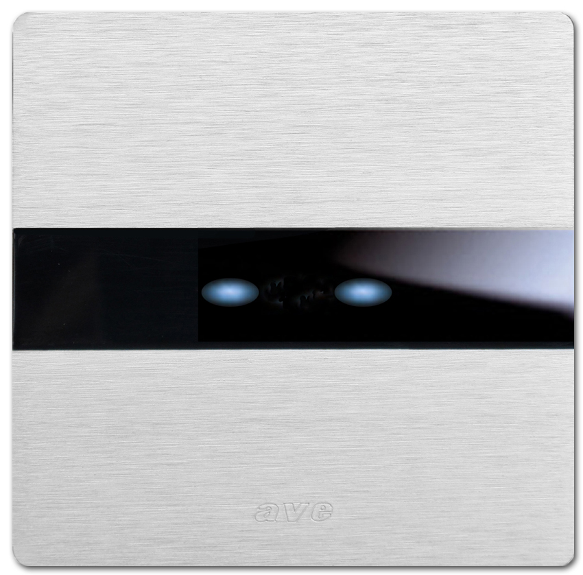 Touch-Blende 1-2 fach 88 x 88 mm Aluminium Metall. AVE